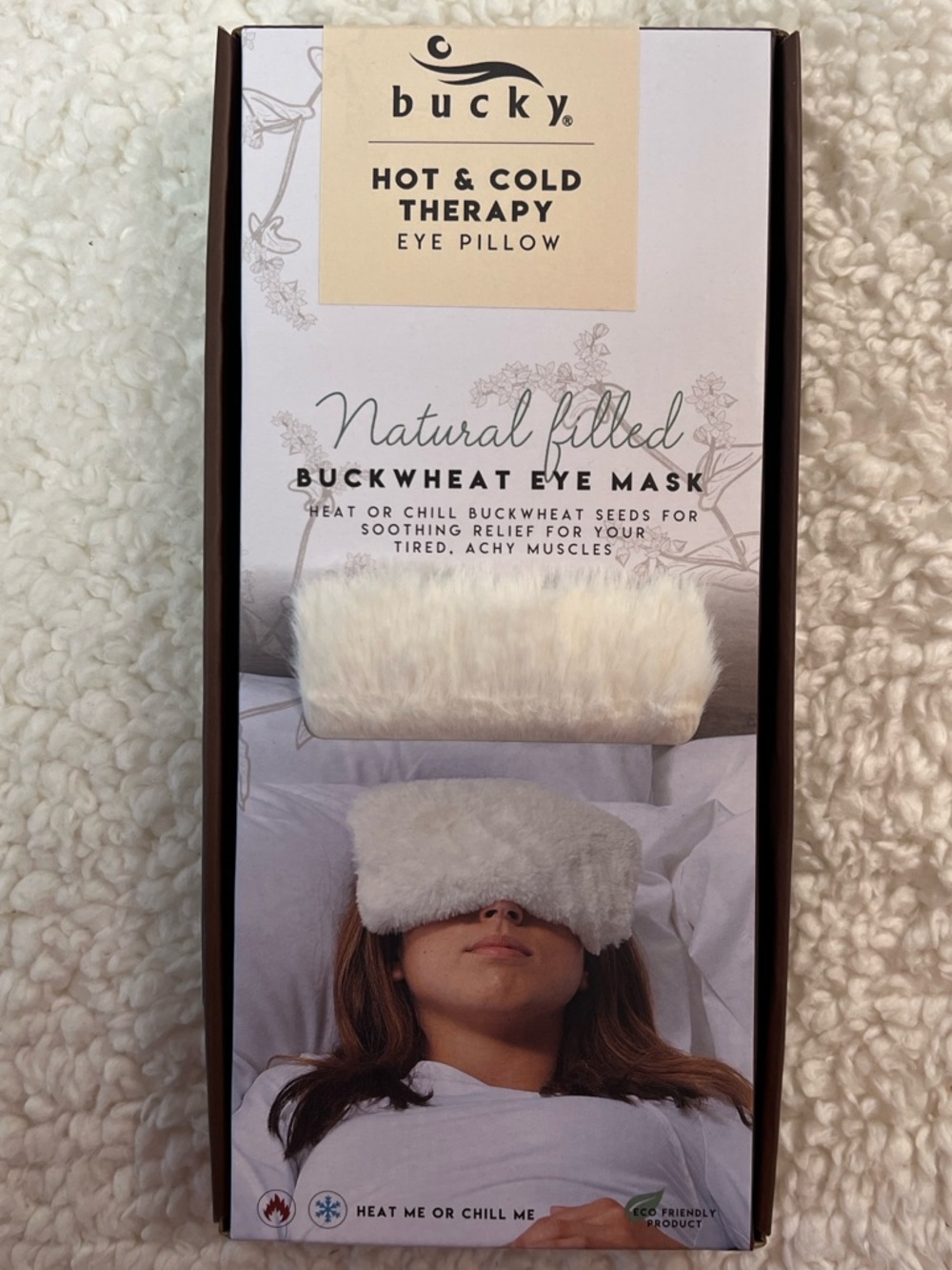 Bucky Natural Filled Hot & Cold Therapy Eye Pillow Color: Ivory